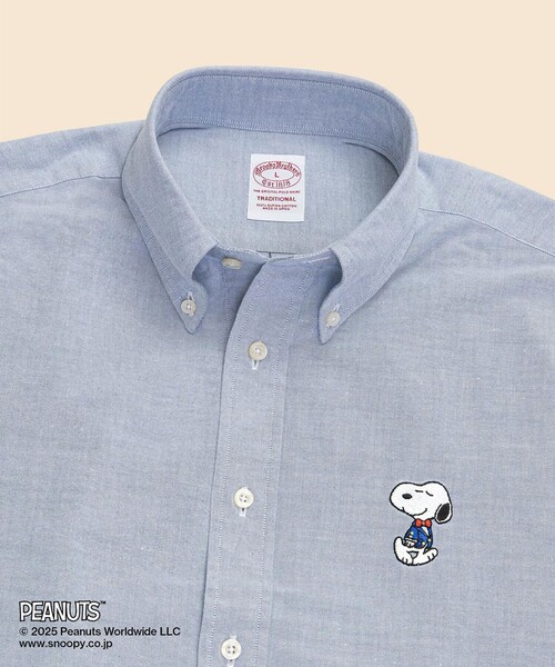 BROOKS BROTHERS(ブルックスブラザーズ)の「Brooks Brothers × PEANUTS スーピマコットン スヌーピーエンブロイダリー カジュアルシャツ Traditional Fit(シャツ/ブラウス・メンズ・ホワイト/ブルー・MEDIUM/SMALL)」の10枚目の写真