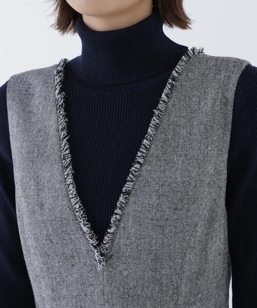 NATURAL BEAUTY BASIC（ナチュラルビューティーベーシック）の「◇ツイーディーフリンジジャンスカ（ジャンパースカート・レディース・ブラウン/ブラック・SMALL/MEDIUM/P/S）」の14枚目の写真