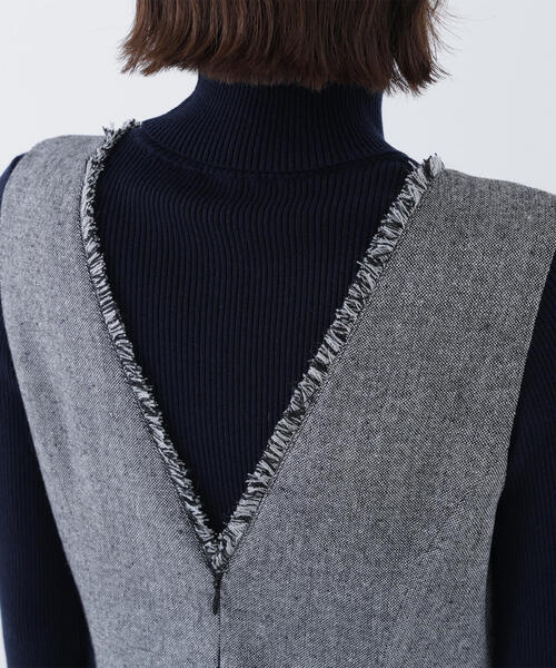 NATURAL BEAUTY BASIC（ナチュラルビューティーベーシック）の「◇ツイーディーフリンジジャンスカ（ジャンパースカート・レディース・ブラウン/ブラック・SMALL/MEDIUM/P/S）」の15枚目の写真