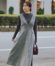 NATURAL BEAUTY BASIC | ◇ツイーディーフリンジジャンスカ(ジャンパースカート)