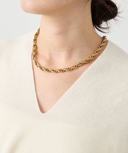 RIVE DROITE（リヴドロワ）の「【R.good（アールドットグッド）】編み込みチェーンネックレス（ネックレス・レディース・シルバー/ゴールド・FREE）」の5枚目の写真