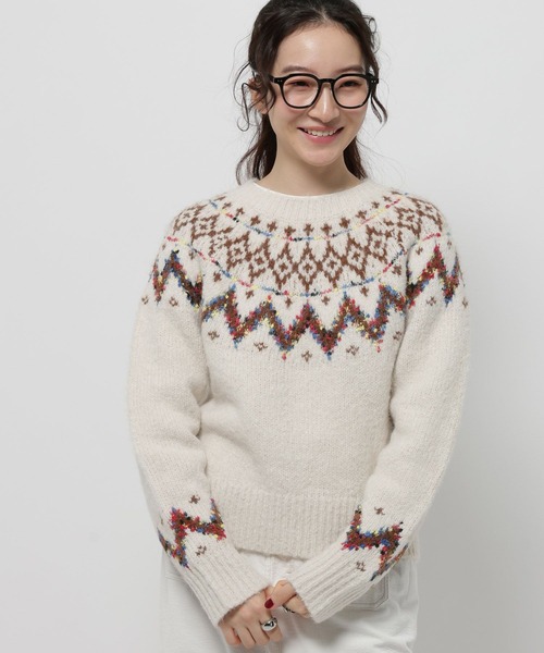 セール】アンゴラMIXノルディックプルオーバー（ニット/セーター