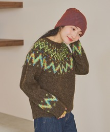 niko and... | アンゴラMIXノルディックプルオーバー(ニット/セーター)