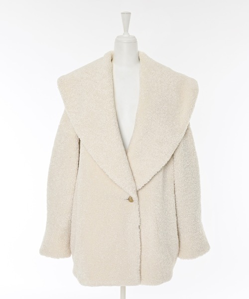 Narcissus（ナルシス）の「ボアコート/オーバーサイズ/もこもこ/秋冬（ムートンコート・レディース・ブラック/アイボリー・FREE）」の9枚目の写真