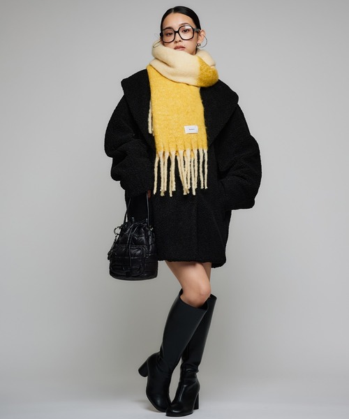 Narcissus（ナルシス）の「ボアコート/オーバーサイズ/もこもこ/秋冬（ムートンコート・レディース・ブラック/アイボリー・FREE）」の22枚目の写真