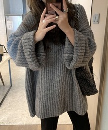 ワイドスリーブゆったりニット