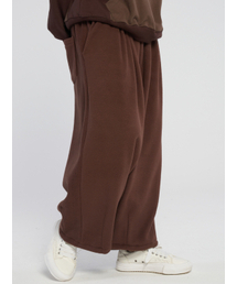 Soft baggy wide banding pants_Brown