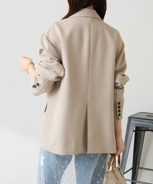 COLLAGE GALLARDAGALANTE（コラージュガリャルダガランテ）の「ツイードオーバージャケット/セットアップ可（テーラードジャケット・レディース・グレー/ベージュ・FREE）」の14枚目の写真