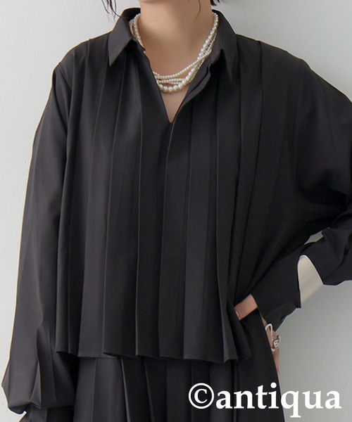 antiqua(アンティカ)の「プリーツワンピース(ワンピース・レディース・ブラック・ONESIZE)」の17枚目の写真
