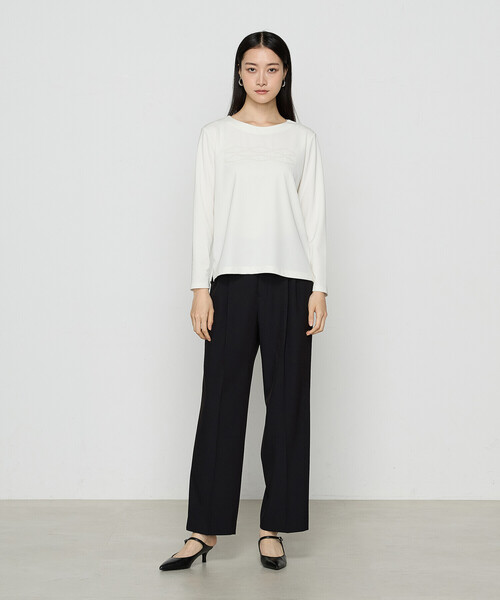 COMME CA(コムサ)の「〔 Sサイズ 〕 トリアセダブルジャージー プルオーバー(Tシャツ/カットソー・レディース・オフホワイト/ブラック/ベージュ・5号)」の5枚目の写真
