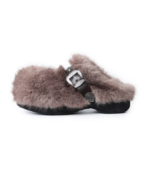 LECYTO（レシト）の「Buckle Fur Clog_[Gray]（サンダル・メンズ）」