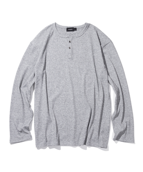 MASSNOUN(マスノウン)の「リブドヘンリーネックロングスリーブ MSILS003-GY(Tシャツ/カットソー・レディース・その他・MEDIUM/LARGE)」の1枚目の写真