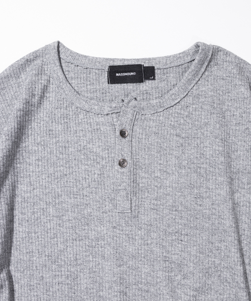 MASSNOUN(マスノウン)の「リブドヘンリーネックロングスリーブ MSILS003-GY(Tシャツ/カットソー・レディース・その他・MEDIUM/LARGE)」の3枚目の写真