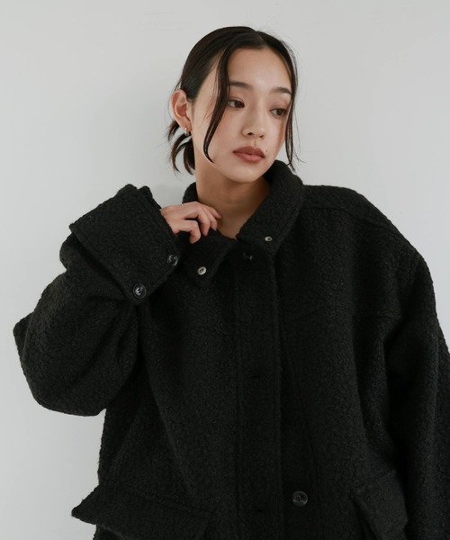 セール】ブークレスタンドカラーコート（テーラードジャケット