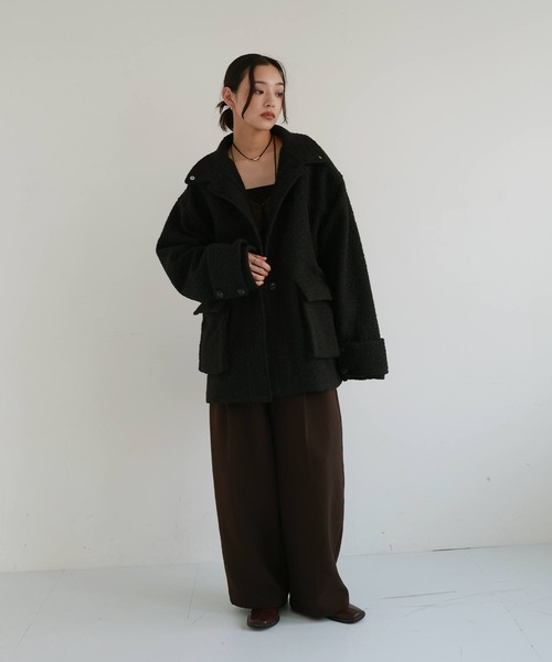 セール】ブークレスタンドカラーコート（テーラードジャケット