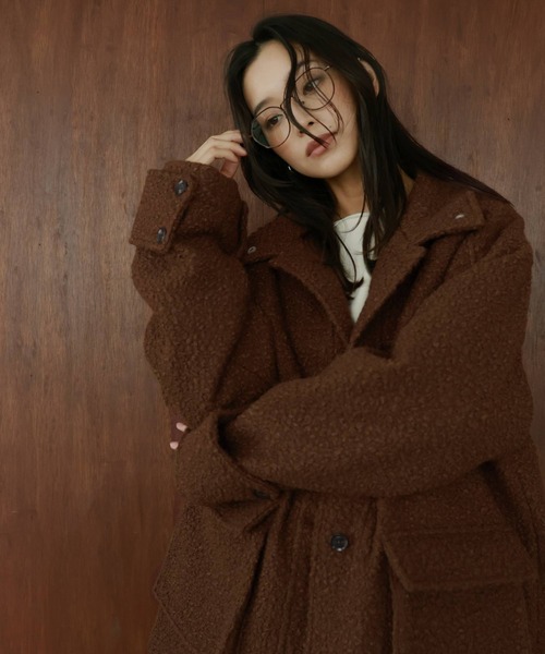 セール】ブークレスタンドカラーコート（テーラードジャケット