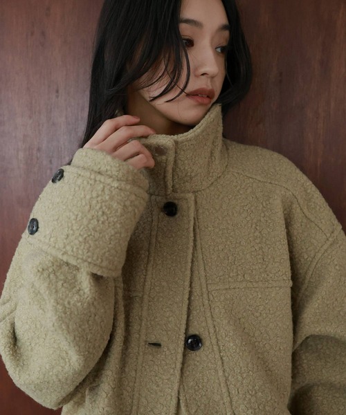 セール】ブークレスタンドカラーコート（テーラードジャケット