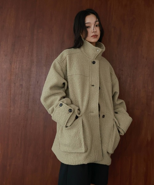 セール】ブークレスタンドカラーコート（テーラードジャケット