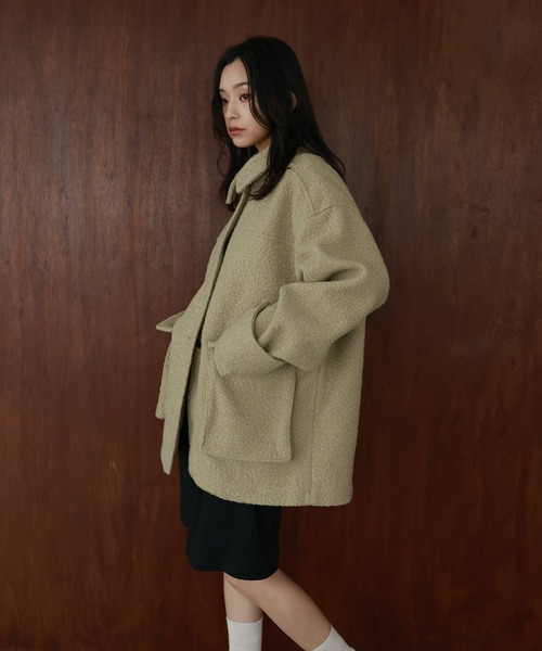 セール】ブークレスタンドカラーコート（テーラードジャケット