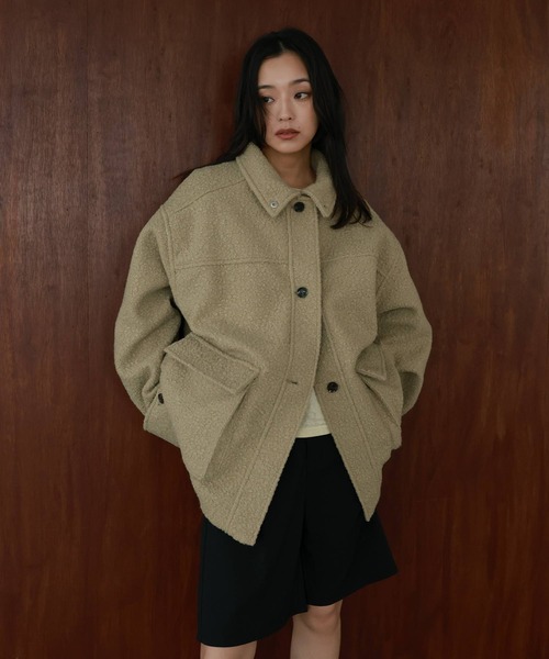 セール】ブークレスタンドカラーコート（テーラードジャケット