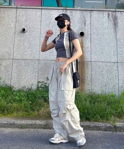 THE MILE（ザマイル）の「エムエルナイロンワイドバルーンストリングパンツ[ベージュ]（スウェットパンツ・メンズ・その他・LARGE/MEDIUM/SMALL）」の9枚目の写真