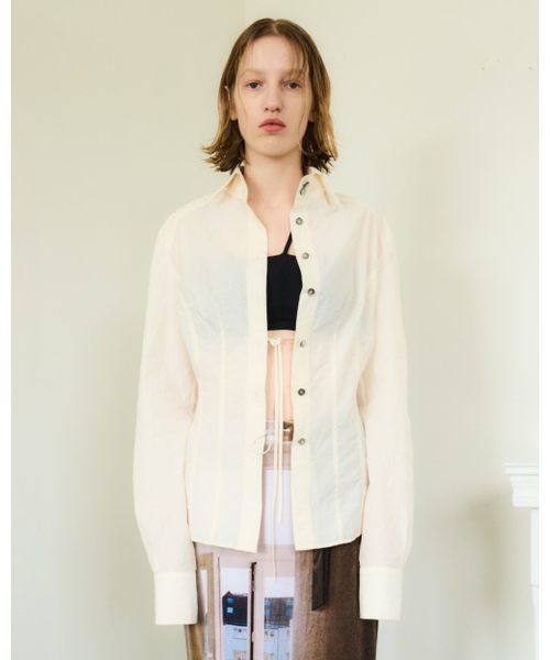 SEEN(シーン)の「NYLON STITCHED SHIRTS (Ivory)(シャツ/ブラウス・レディース・その他・SMALL/MEDIUM)」の1枚目の写真