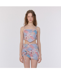 LOOP&LOOP（ループアンドループ）の「シャーリングカバーアップスカート[ボヘミアンパッチワーク_スカイブルー]（スカート）」