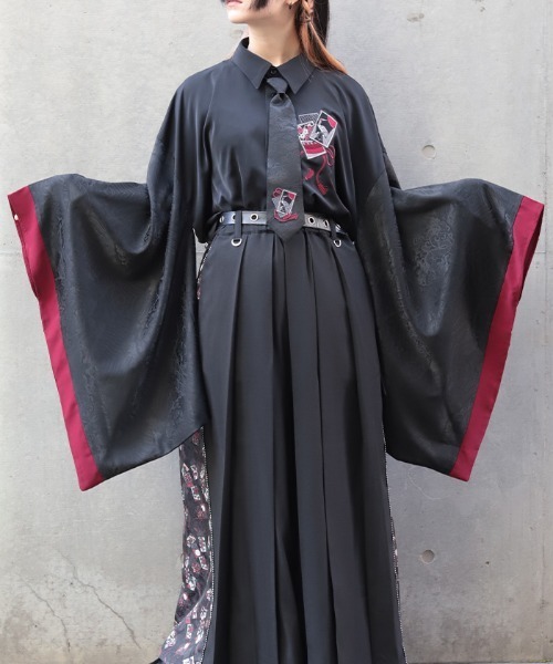 REZEN(リゼン)の「花札刺繍和袖シャツ(シャツ/ブラウス・メンズ・ローズ/ブルーパープル/レッドパープル・LARGE/MEDIUM)」の3枚目の写真