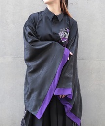 花札刺繍和袖シャツ
