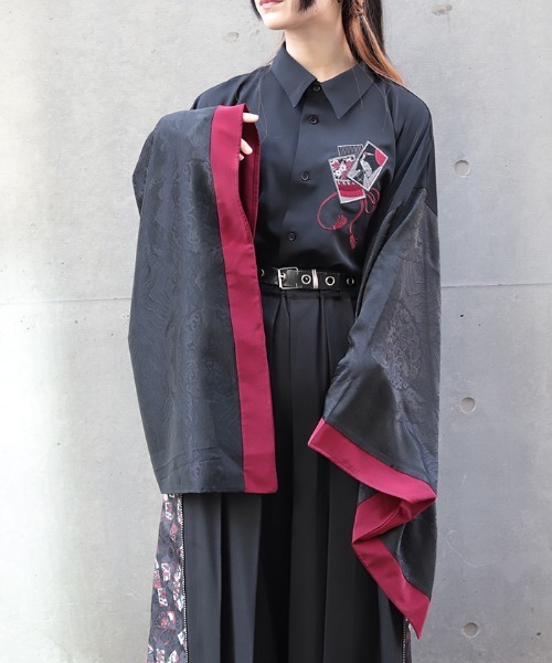 REZEN(リゼン)の「花札刺繍和袖シャツ(シャツ/ブラウス・メンズ・ローズ/ブルーパープル/レッドパープル・LARGE/MEDIUM)」の5枚目の写真
