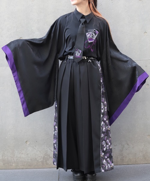 REZEN(リゼン)の「花札刺繍和袖シャツ(シャツ/ブラウス・メンズ・ローズ/ブルーパープル/レッドパープル・LARGE/MEDIUM)」の6枚目の写真