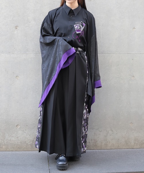 REZEN(リゼン)の「花札刺繍和袖シャツ(シャツ/ブラウス・メンズ・ローズ/ブルーパープル/レッドパープル・LARGE/MEDIUM)」の8枚目の写真
