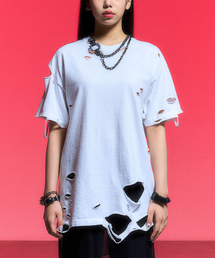 SCHISM INDUCING（スキズムインデューシング）の「DESTROYED T SHIRT_WHITE（Tシャツ/カットソー・メンズ）」