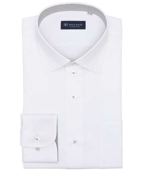TOKYO SHIRTS(トウキョウシャツ)の「【吸水速乾】【COFREX】形態安定ノンアイロン ワイド 長袖ビジネスワイシャツ(ビジネスシャツ・メンズ・ホワイト・首回り39cm-裄丈80cm/首回り39cm-裄丈84cm/首回り41cm-裄丈82cm/首回り41cm-裄丈86cm/首回り42cm-裄丈82cm/首回り42cm-裄丈86cm/首回り43cm-裄丈82cm/首回り43cm-裄丈86cm/首回り37cm-裄丈80cm/首回り37cm-裄丈84cm)」の1枚目の写真