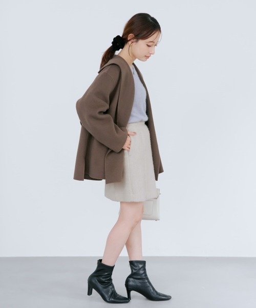 COHINA(コヒナ)の「ウールリバーミドルコート 【低身長・小柄女性】(その他アウター・レディース・ベージュ/グリーン/ブラウン/ブラック・ONE SIZE)」の12枚目の写真