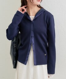 mystic | サテン切り替えポンチフーディ(パーカー)