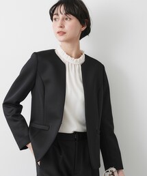 Dessin（デッサン）の「【入卒/セレモニー/お仕事/セットアップ可能】ソフトボンディングジャケット（ノーカラージャケット）」