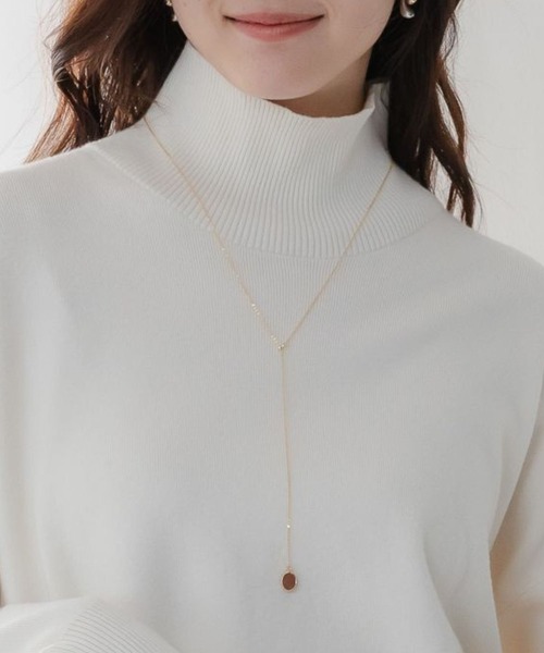 Elura(エルーラ)の「天然石ラリエットネックレス/632992(ネックレス・レディース・ピンク/グリーン系その他7/ブラウン/ブラック・FREE)」の3枚目の写真