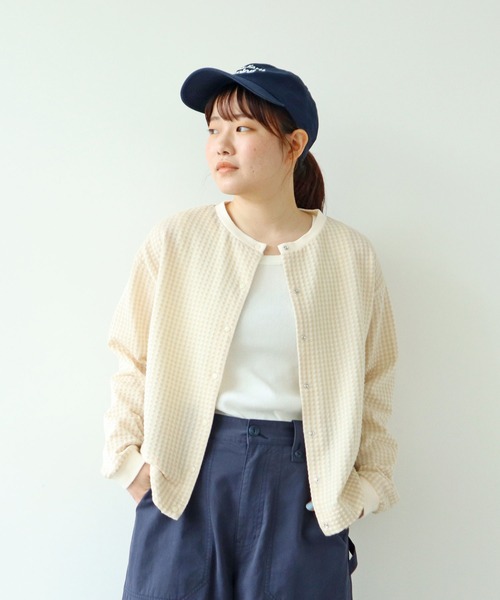 PAR ICI(パーリッシィ)の「ギンガムジャガード ゆるっとカーディガン(カーディガン/ボレロ・レディース・ブラウン/ブラック/ネイビー/ブルー/ピンク系その他/カーキ/ベージュ・FREE)」の3枚目の写真