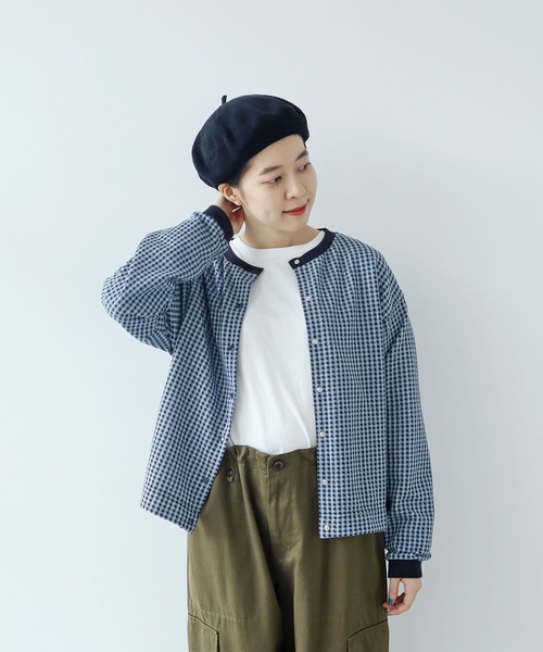 PAR ICI（パーリッシィ）の「ギンガムジャガード ゆるっとカーディガン（カーディガン/ボレロ・レディース・ブラウン/ブラック/ネイビー/ブルー/ピンク系その他・FREE）」の3枚目の写真