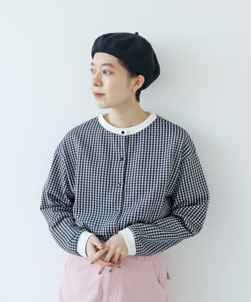 PAR ICI（パーリッシィ）の「ギンガムジャガード ゆるっとカーディガン（カーディガン/ボレロ・レディース・ブラウン/ブラック/ネイビー/ブルー/ピンク系その他・FREE）」の2枚目の写真