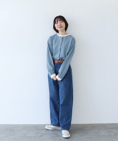 PAR ICI（パーリッシィ）の「ギンガムジャガード ゆるっとカーディガン（カーディガン/ボレロ・レディース・ブラウン/ブラック/ネイビー/ブルー/ピンク系その他・FREE）」の13枚目の写真
