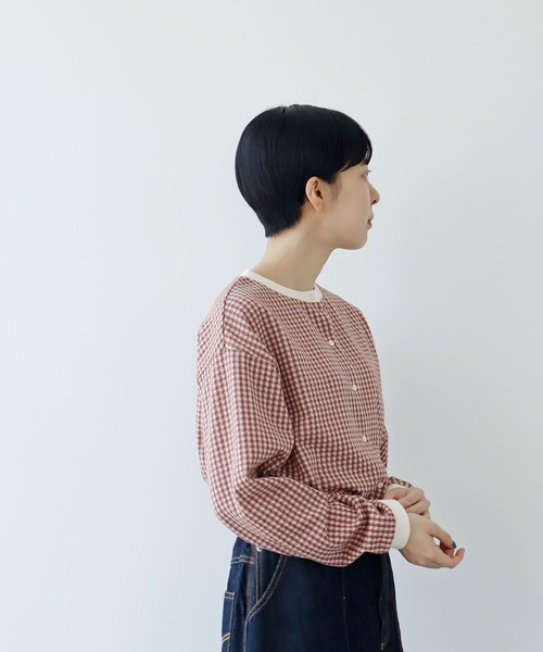 PAR ICI（パーリッシィ）の「ギンガムジャガード ゆるっとカーディガン（カーディガン/ボレロ・レディース・ブラウン/ブラック/ネイビー/ブルー/ピンク系その他・FREE）」の20枚目の写真