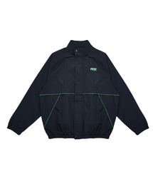 WILDROCK（ワイルドロック）の「切り替えパイピングスタンドカラージャケット_ブラック（ナイロンジャケット）」