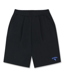DOLPHIN WAVE APPAREL（ドルフィンウェーブアパレル）の「Dolphin Arch Logo Silicone Print One-Tuck Sweat Shorts in Black（その他パンツ）」