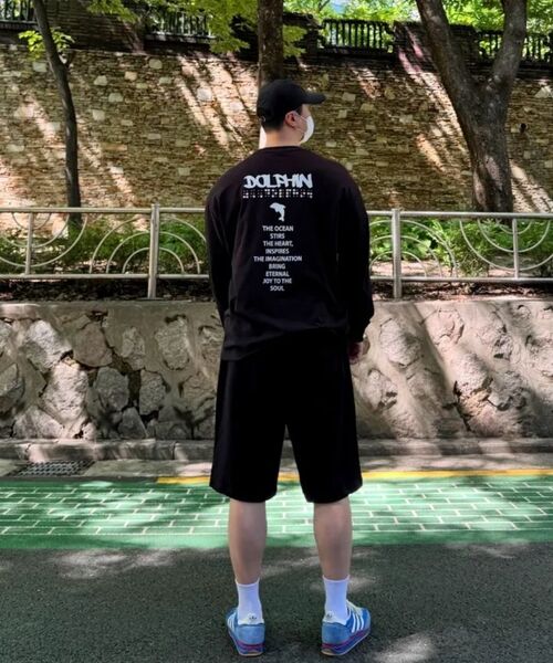 DOLPHIN WAVE APPAREL（ドルフィンウェーブアパレル）の「ドルフィンアーチロゴシリコンプリントワンタックスウェットショーツブラック（その他パンツ・メンズ・その他・MEDIUM/LARGE/X-LARGE）」の11枚目の写真