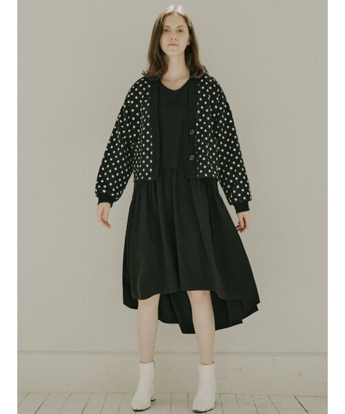 AVANT-G(アバン)の「Dot Jacquard Knit Cardigan - BLACK(カーディガン/ボレロ・レディース・その他・FREE)」の2枚目の写真