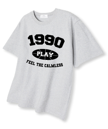 1990プレイ オーバーサイズ 半袖Tシャツ ライトグレー