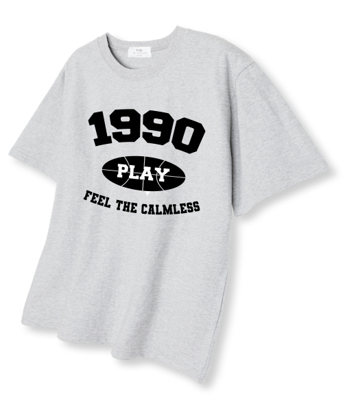 TI.GLAKE(ティーグレイク)の「1990プレイ オーバーサイズ 半袖Tシャツ ライトグレー(Tシャツ/カットソー・レディース・その他・LARGE/X-LARGE/XX-LARGE)」の1枚目の写真