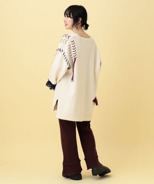 LEPSIM（レプシィム）の「【産前・産後対応】マタニティ／ステッチ刺繍ニット　625198（ニット/セーター・レディース・グレー/アイボリー・FREE）」の9枚目の写真
